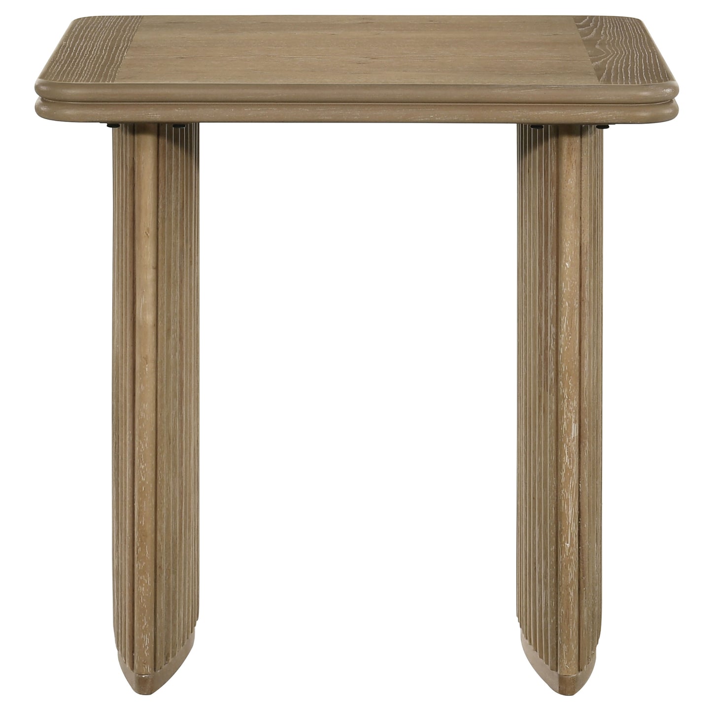 Adina Square Wood Side End Table Distressed Light Brown