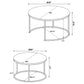 Lainey 2-piece Round Nesting Coffee Table Distressed Pine