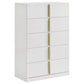 Ines 5-piece Queen Bedroom Set Grey and White High Gloss