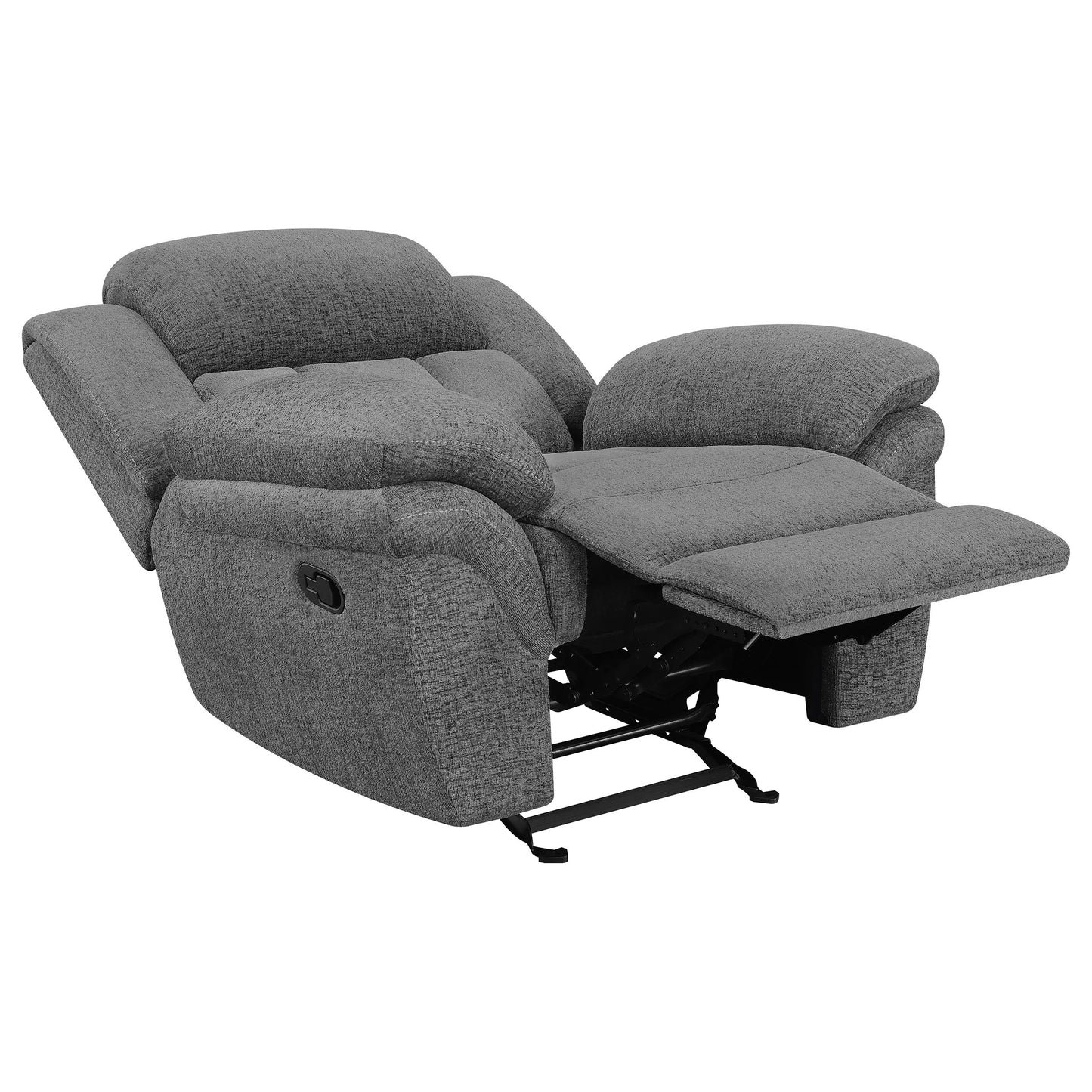 Bahrain Upholstered Glider Recliner Charcoal