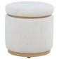 Remuda Boucle Upholstered Round Storage Ottoman Ivory