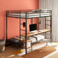 Campus Metal Full Over Twin Workstation Bunk Bed Matte Black