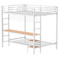 Campus Metal Full Over Twin Workstation Bunk Bed Matte White