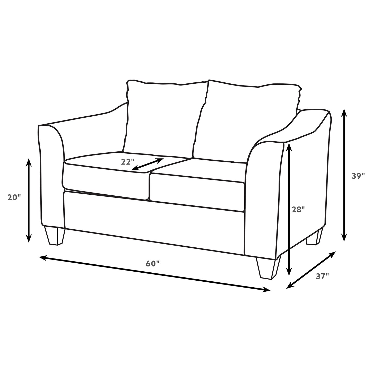 Salizar Upholstered Flared Arm Loveseat Sand