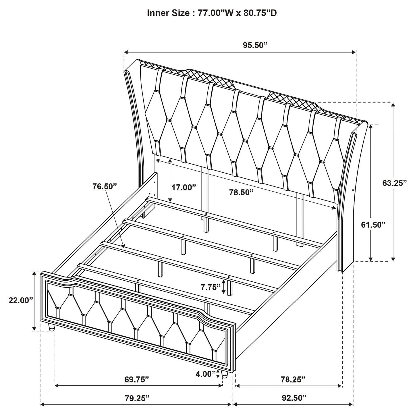 Lorient 4-piece Eastern King Bedroom Set Ivory and Camel