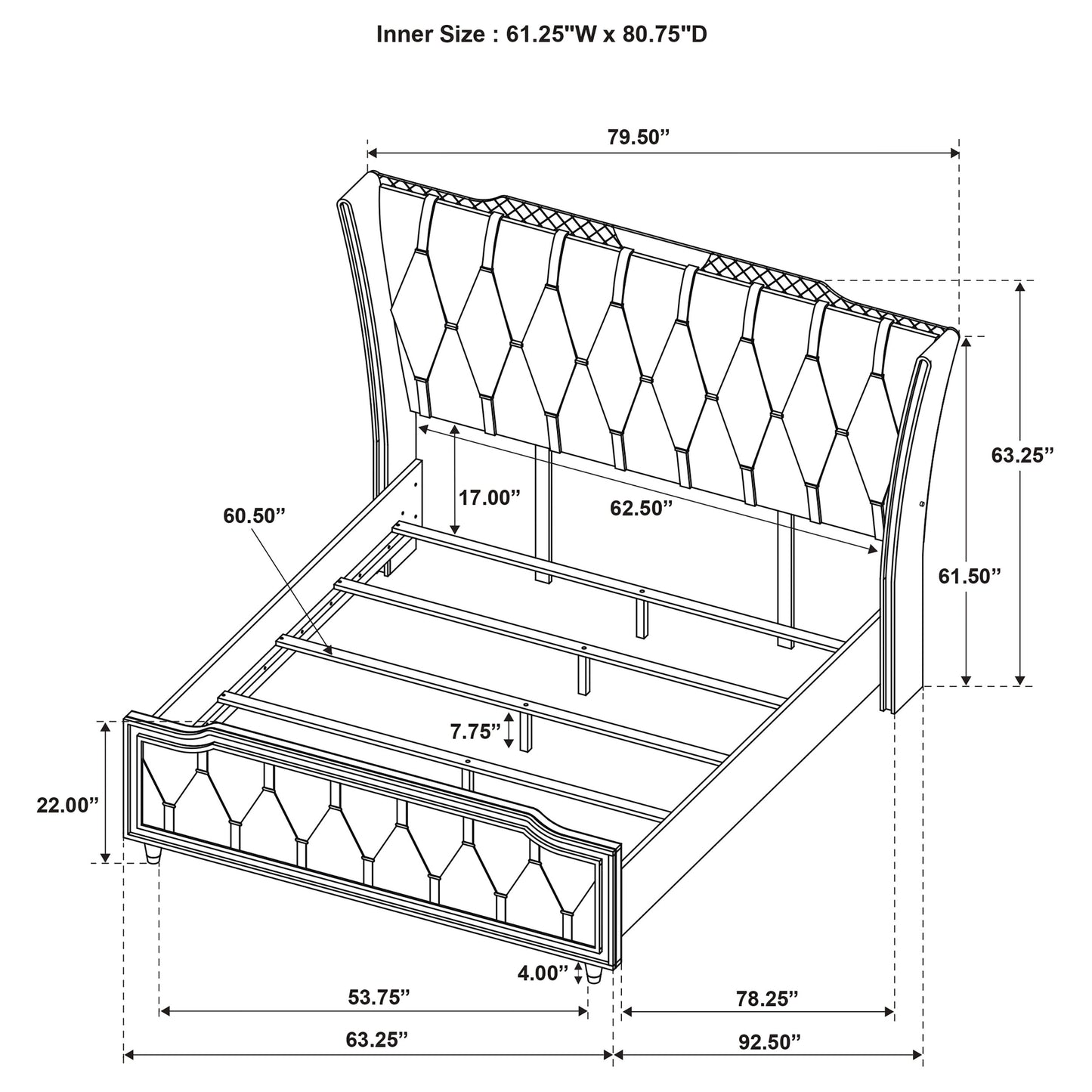 Lorient 4-piece Queen Bedroom Set Ivory and Camel