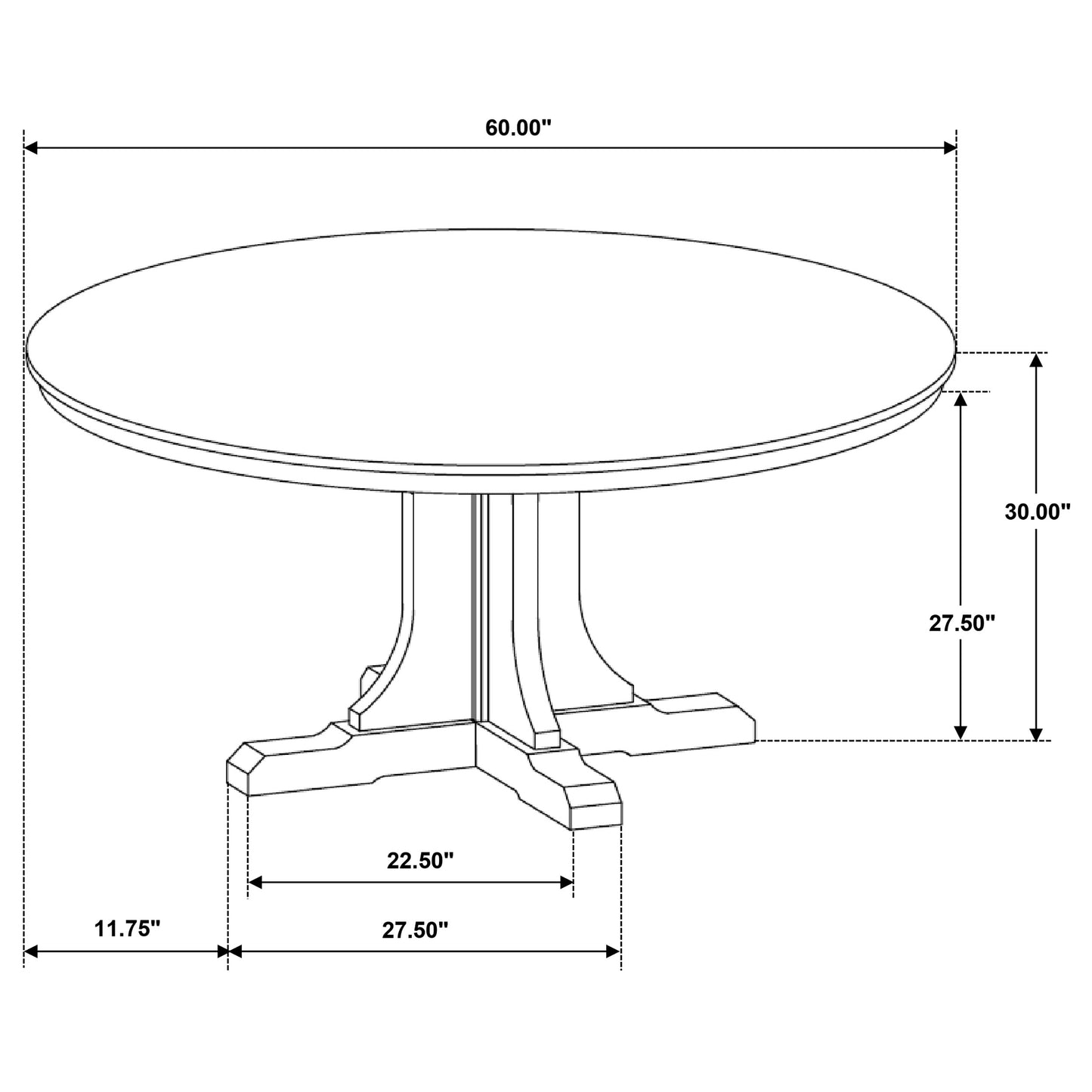 Hartville 60-inch Round Dining Table Natural Light Brown