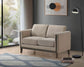 Islington Fabric Upholstered Panel Arm Loveseat Taupe