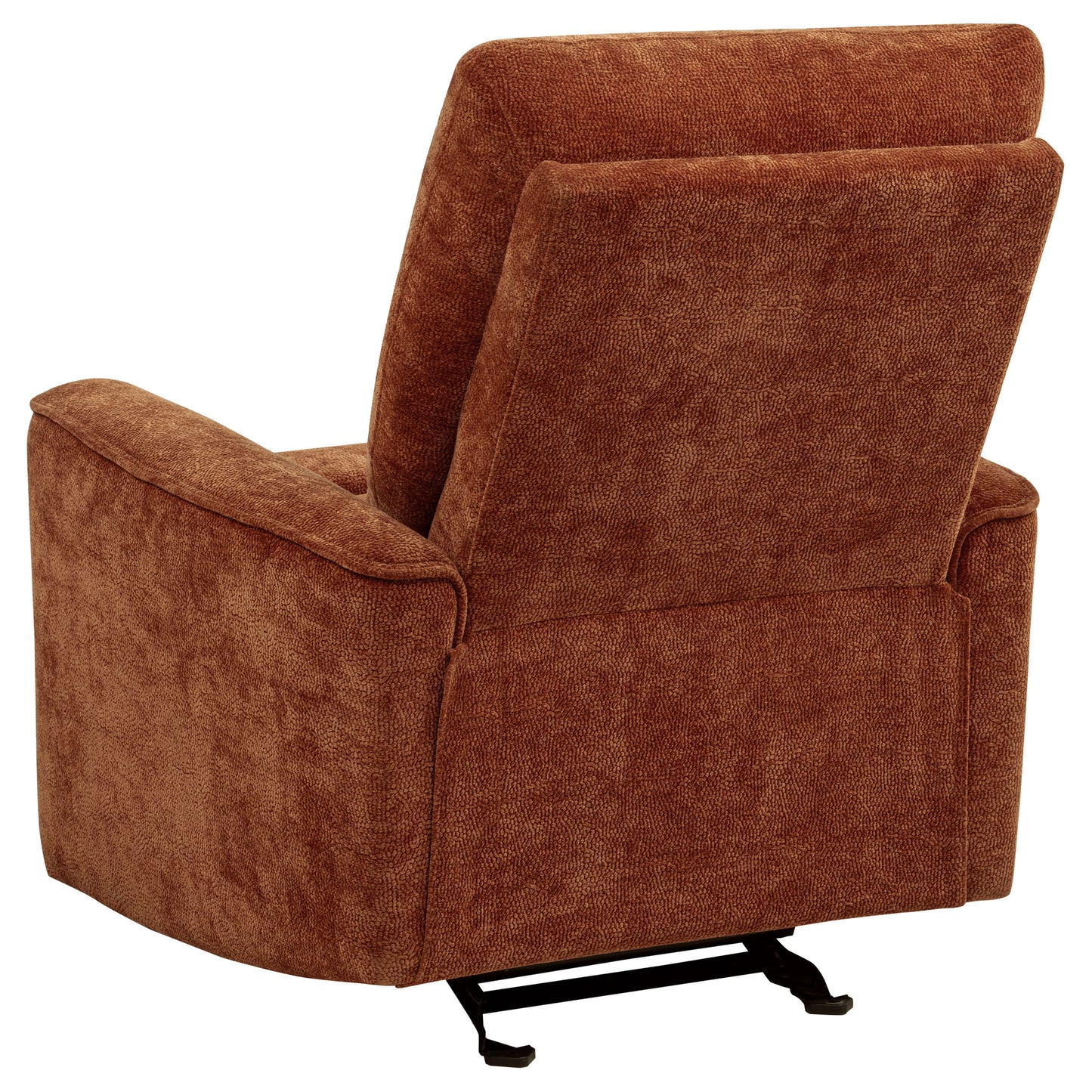 Navarro Chenille Upholstered Glider Recliner Burnt Orange