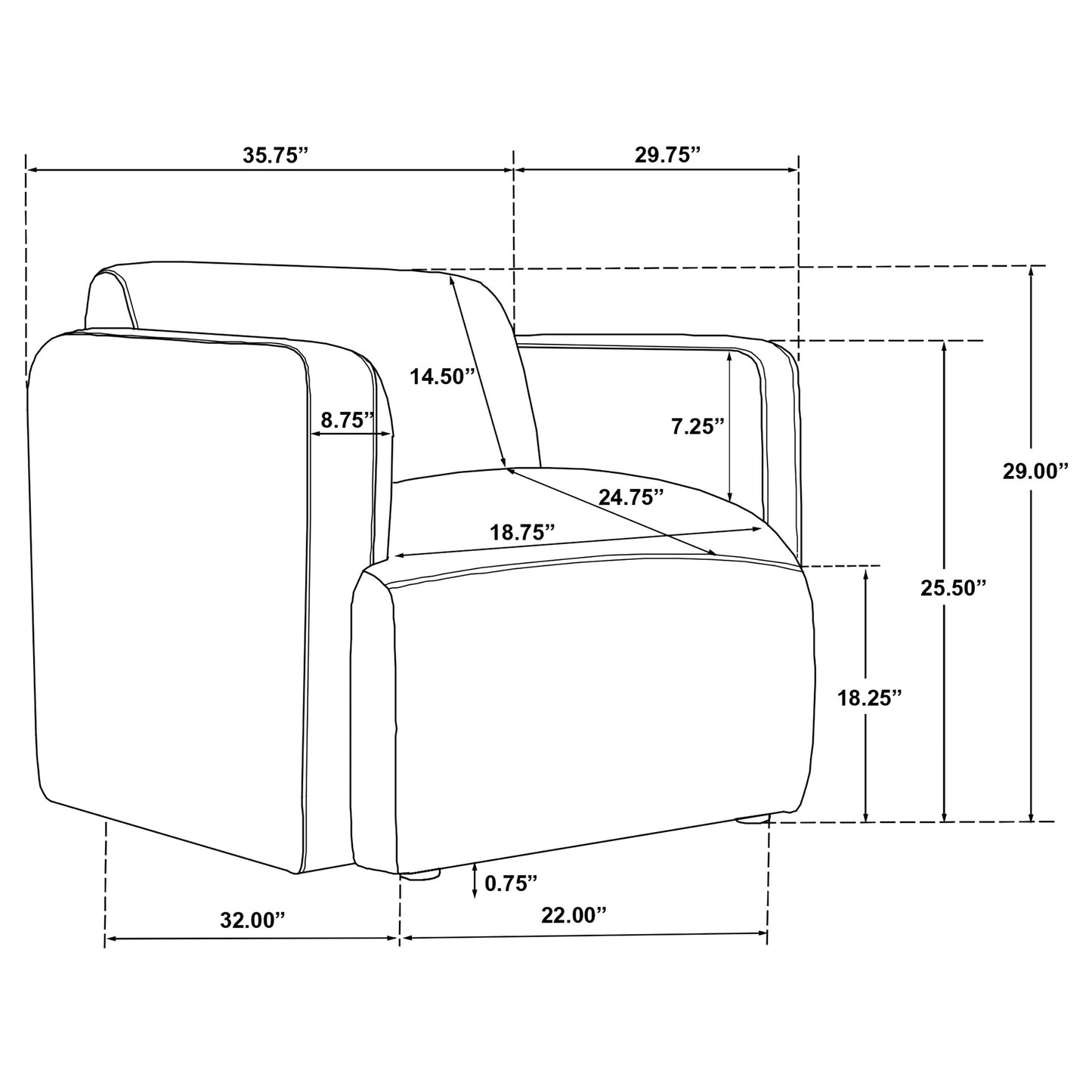 Dorset Fabric Upholstered Round Track Arm Accent Chair White