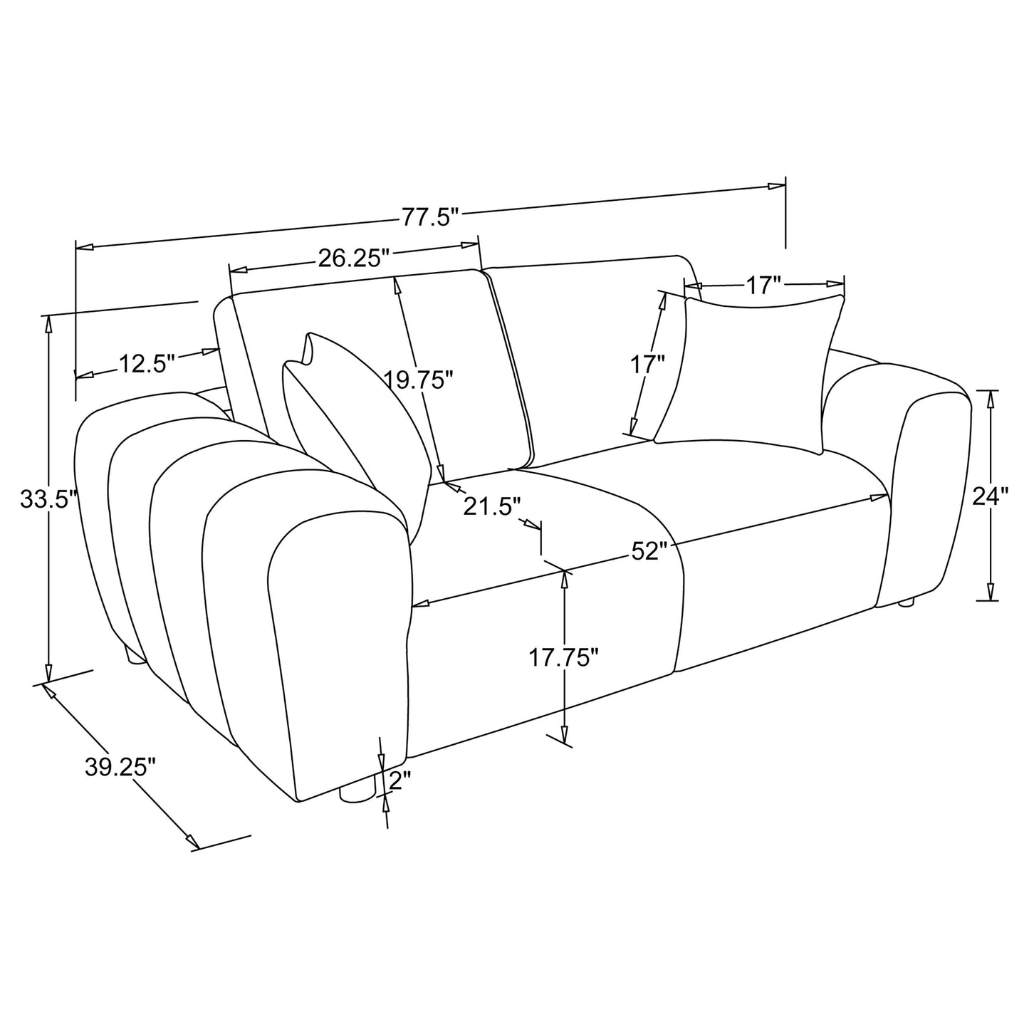 Burnett 4-piece Chenille Upholstered Sofa Set Ivory