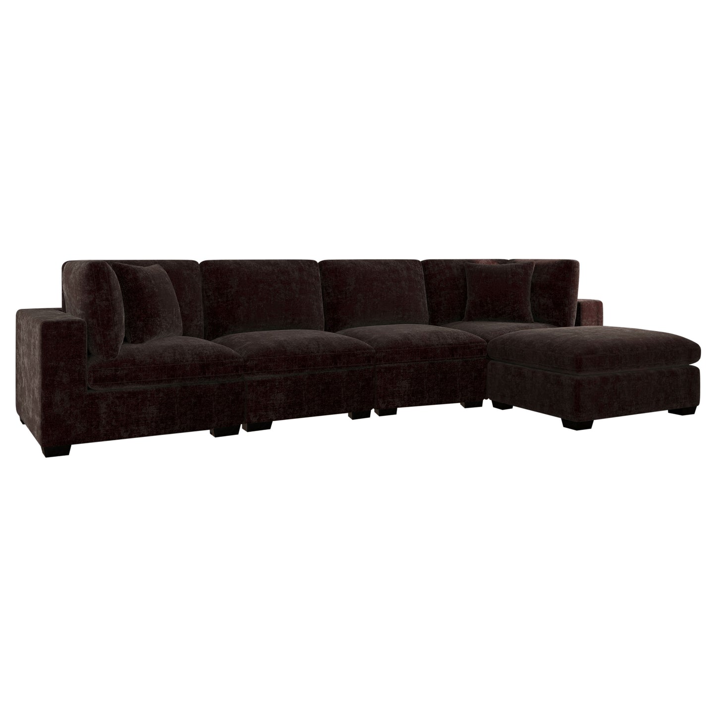 Lakeview 5-piece Upholstered Modular Sectional Chocolate