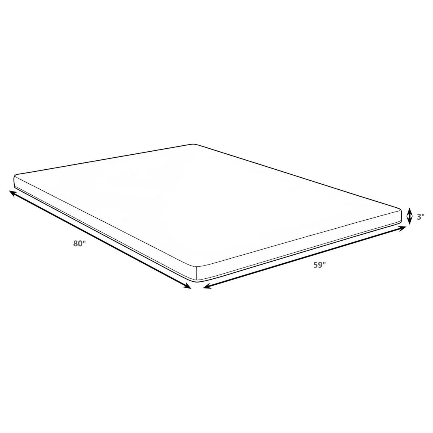 Cascade 3-inch Queen Cool Memory Foam Mattress Topper