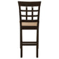 Gabriel Lattice Back Counter Chair Cappuccino (Set of 2)