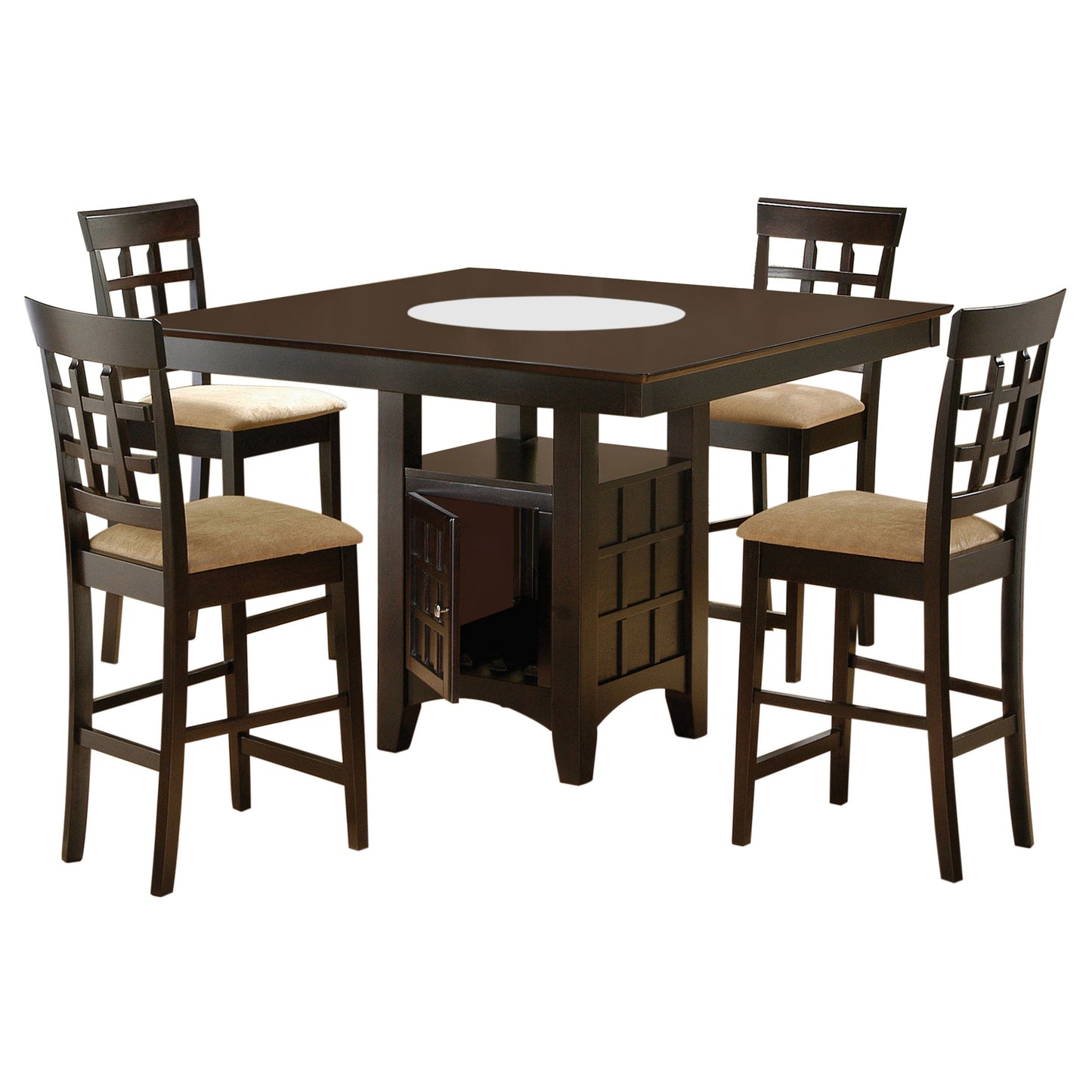 Gabriel 5-Piece Lattice-Back Counter Height Dining Set Cappuccino