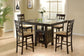 Gabriel 5-Piece Lattice-Back Counter Height Dining Set Cappuccino