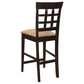 Gabriel 5-Piece Lattice-Back Counter Height Dining Set Cappuccino