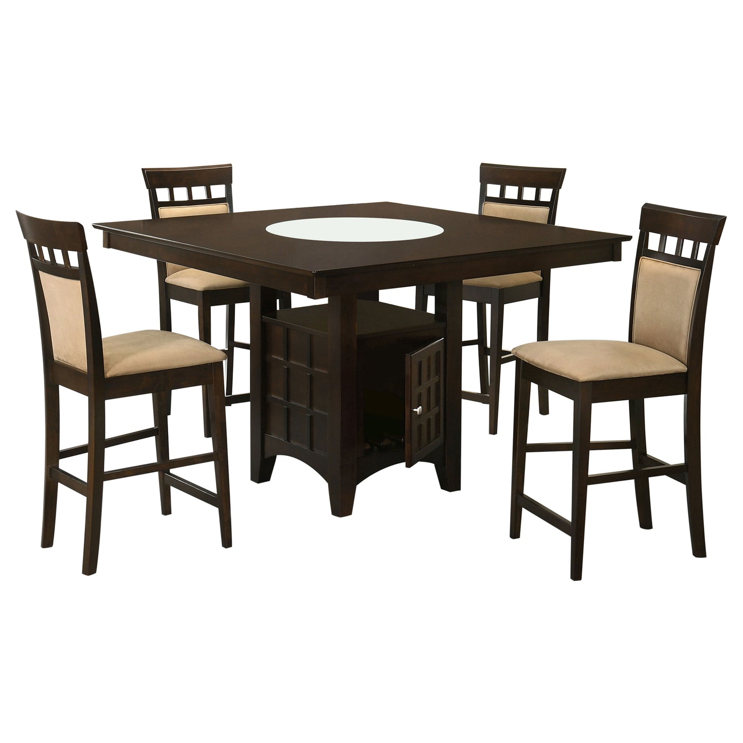 Gabriel 5-Piece Upholstered-Back Counter Height Dining Set Cappuccino