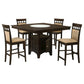 Gabriel 5-Piece Upholstered-Back Counter Height Dining Set Cappuccino