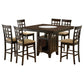 Gabriel 7-Piece Lattice-Back Counter Height Dining Set Cappuccino