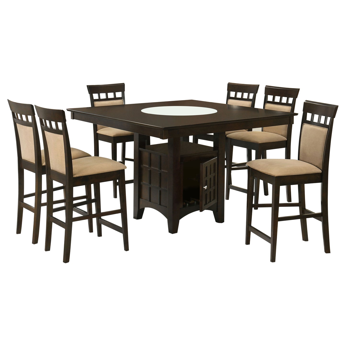 Gabriel 7-Piece Upholstered-Back Counter Height Dining Set Cappuccino
