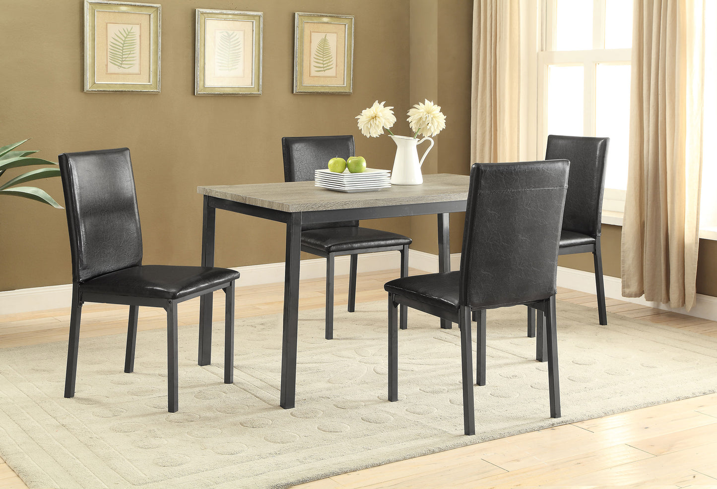 Garza Upholstered Dining Side Chair Dark Brown (Set of 2)