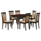 Gabriel 7-Piece Upholstered-Back Oval Extension Dining Set Cappuccino