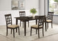 Gabriel 5-Piece Lattice-Back Rectangular Dining Set Cappuccino