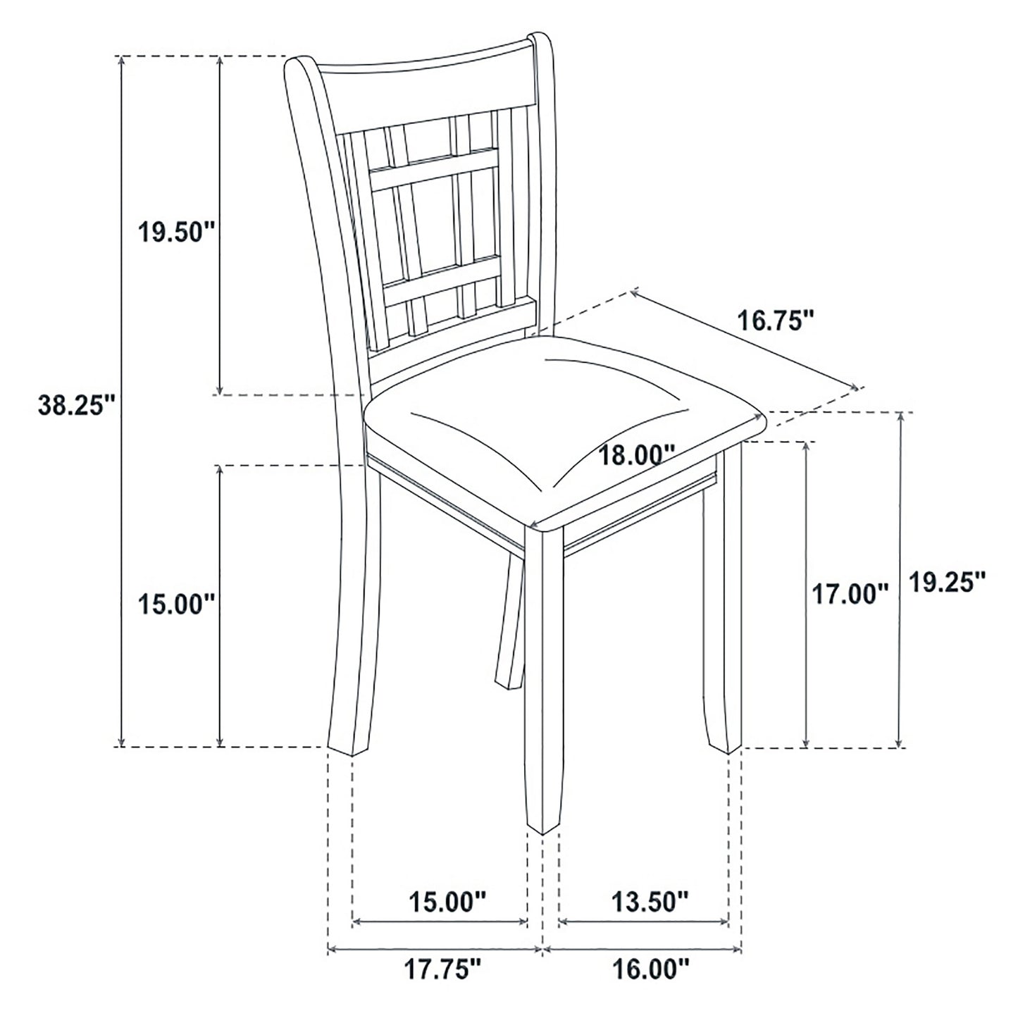 Lavon Wood Dining Side Chair Black and Espresso (Set of 2)