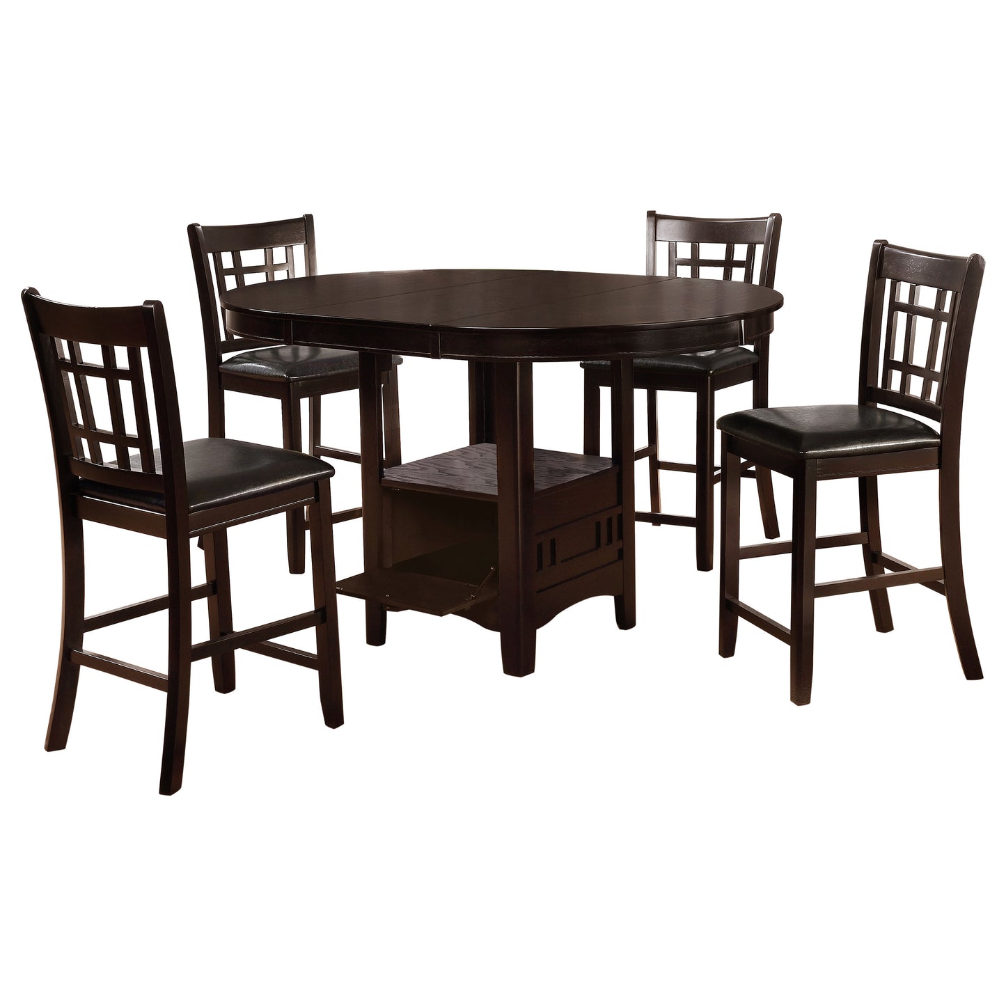 Lavon 5-piece Oval Counter Height Extension Dining Set Espresso