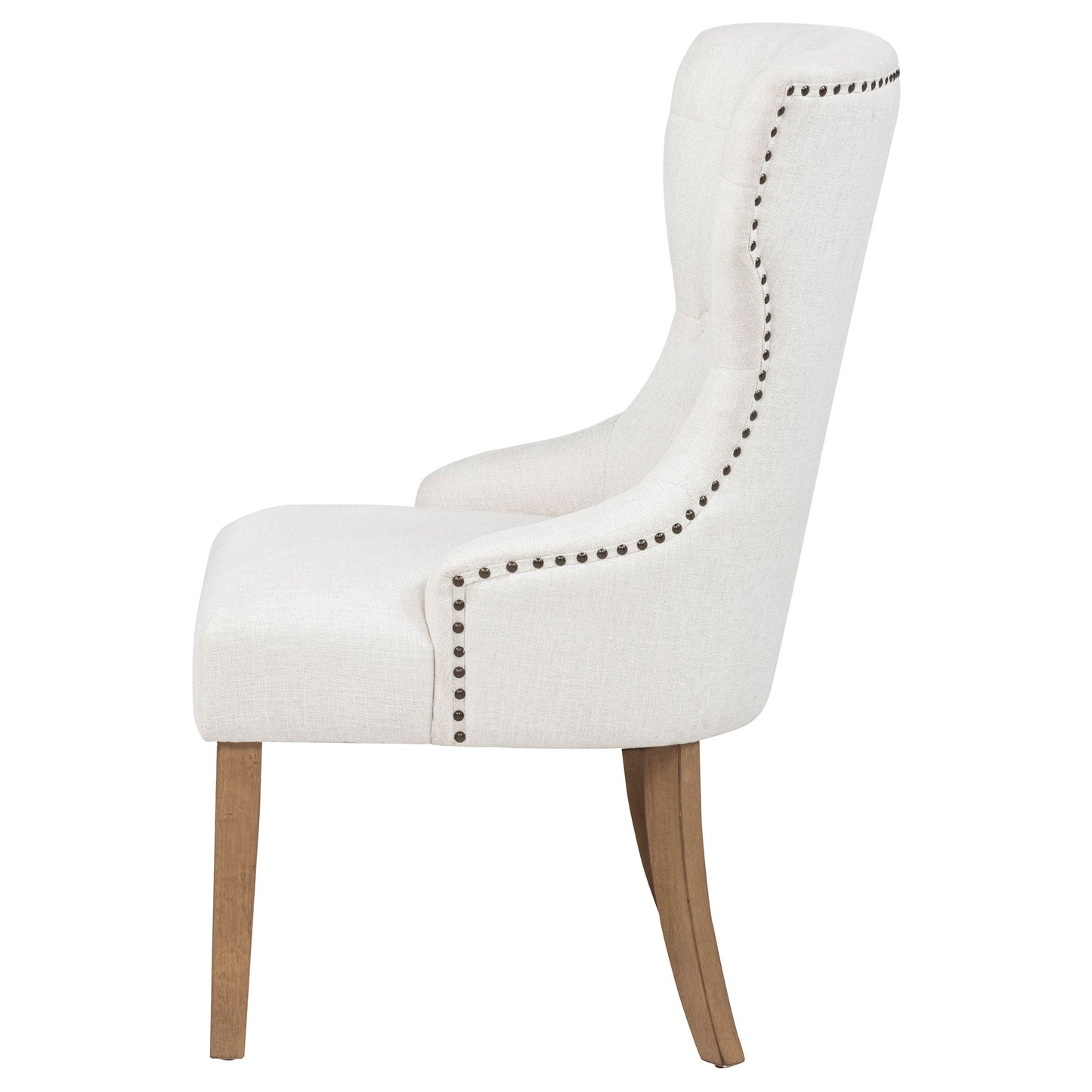 Baney Fabric Upholstered Dining Side Chair Beige and Rustic Honey