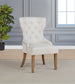Baney Fabric Upholstered Dining Side Chair Beige and Rustic Honey