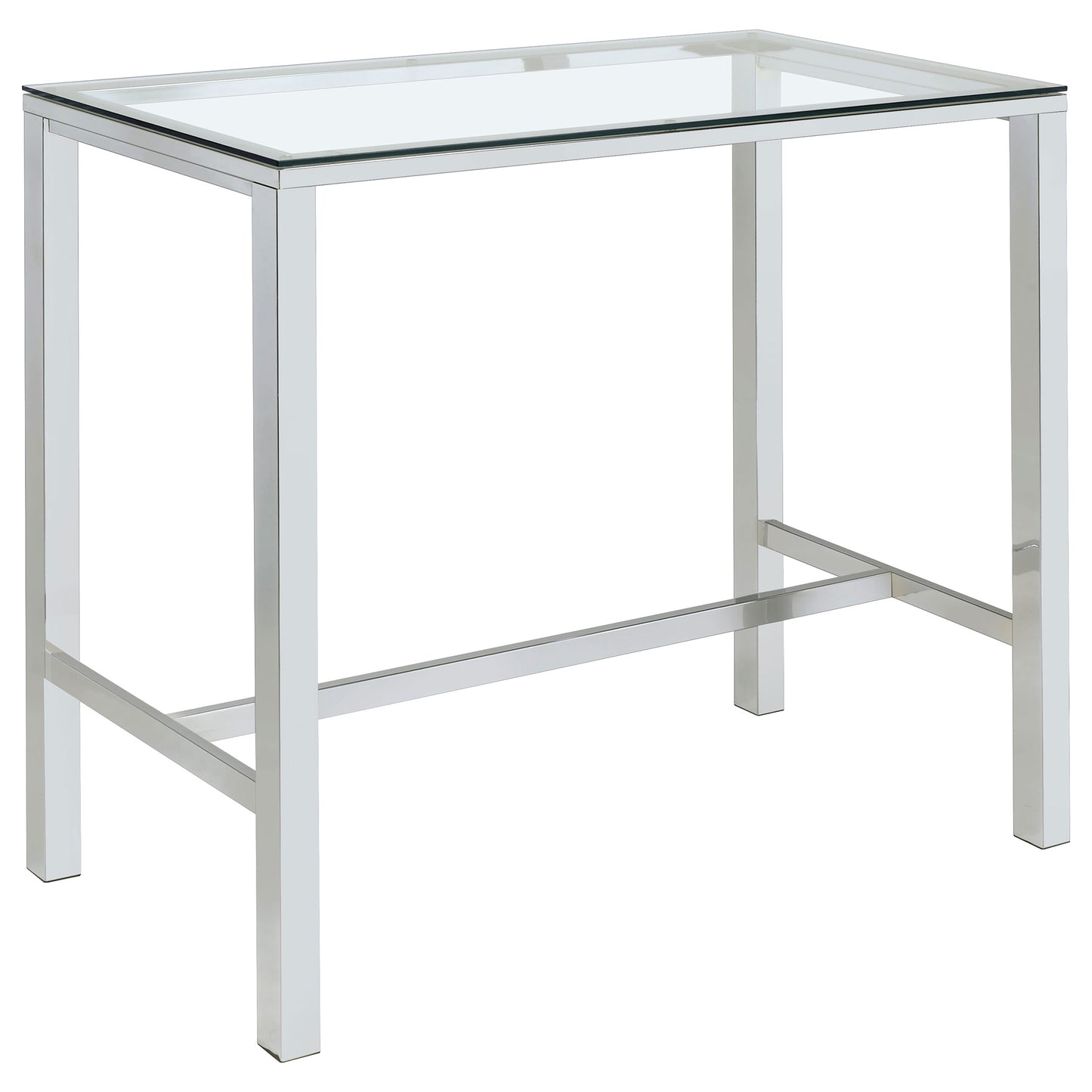Tolbert 5-Piece Glass Top Bar Table Set with Acrylic Chairs Chrome