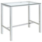 Tolbert 5-Piece Glass Top Bar Table Set with Acrylic Chairs Chrome
