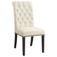 Alana Upholstered Dining Side Chair Beige Smokey Black (Set of 2)