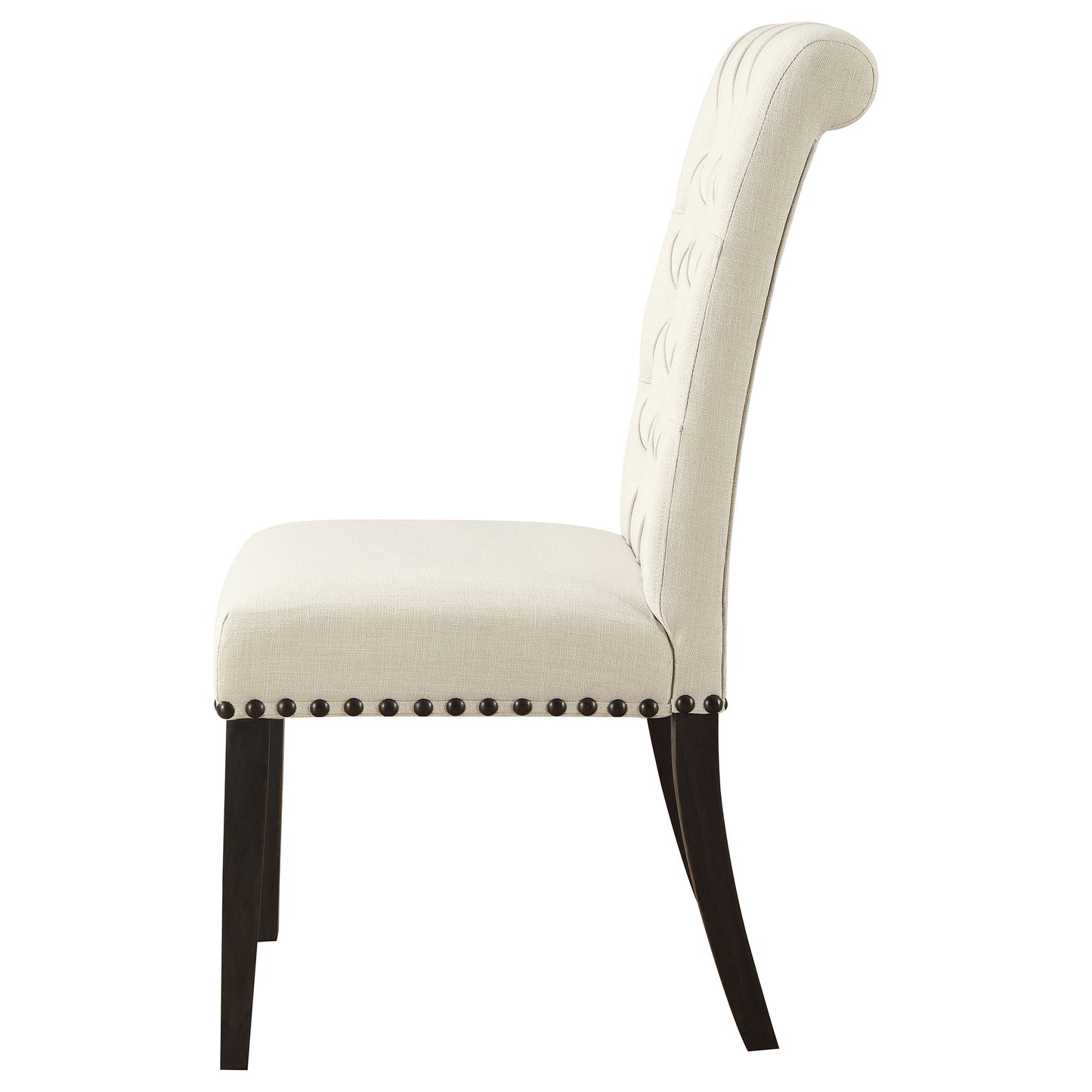 Alana Upholstered Dining Side Chair Beige Smokey Black (Set of 2)