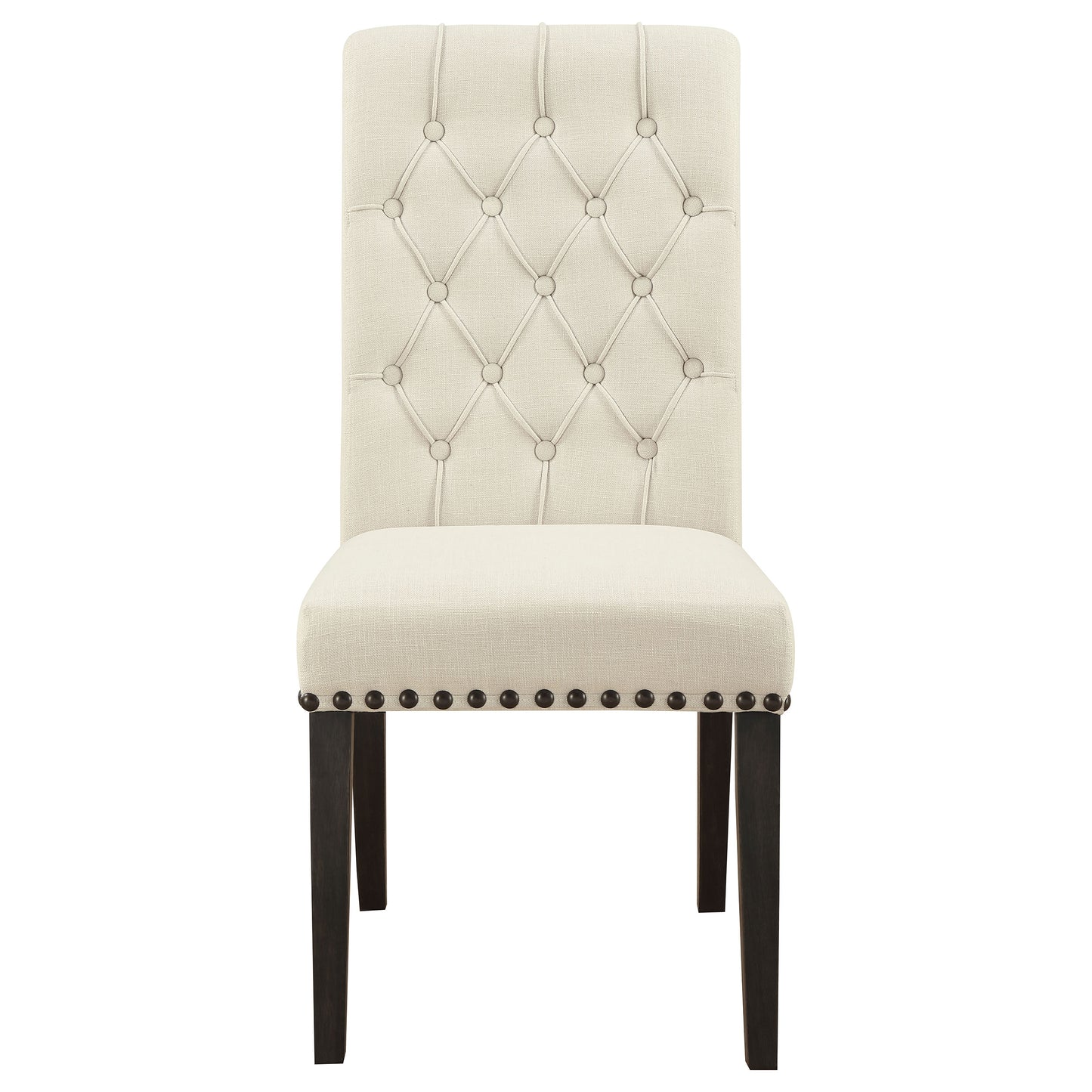 Alana Upholstered Dining Side Chair Beige Smokey Black (Set of 2)