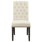 Alana Upholstered Dining Side Chair Beige Smokey Black (Set of 2)