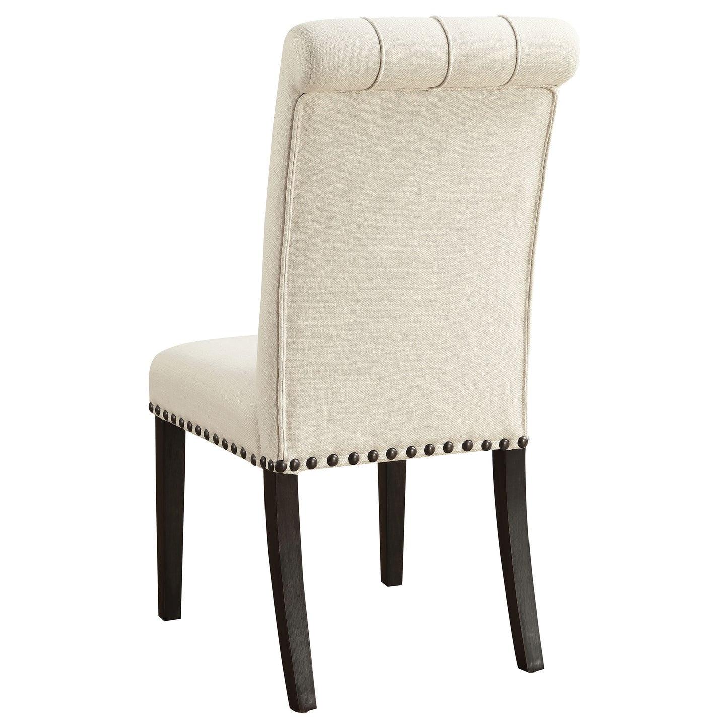Alana Upholstered Dining Side Chair Beige Smokey Black (Set of 2)