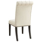 Alana Upholstered Dining Side Chair Beige Smokey Black (Set of 2)