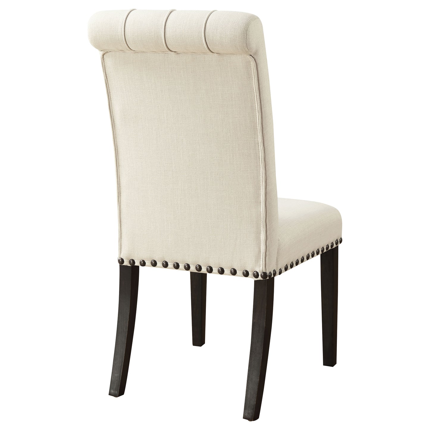 Alana Upholstered Dining Side Chair Beige Smokey Black (Set of 2)