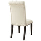 Alana Upholstered Dining Side Chair Beige Smokey Black (Set of 2)