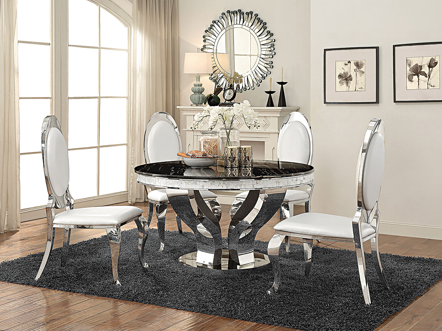 Antoine Upholstered Dining Chair Cream White (Set of 2)