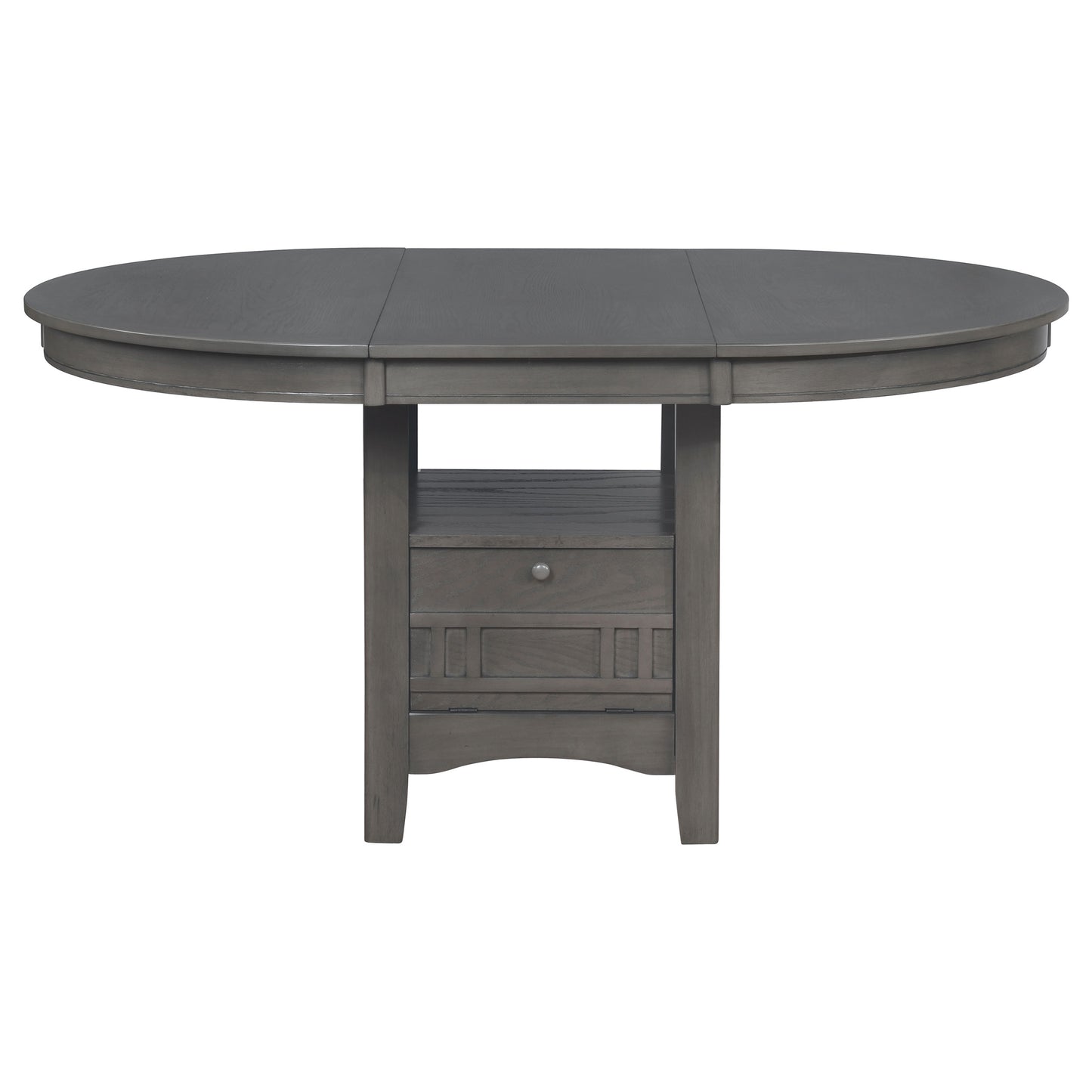 Lavon Oval 60-inch Wood Extension Leaf Dining Table Medium Grey