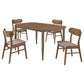 Dortch 5-piece Oval Dining Set with Upholstered Chairs Walnut