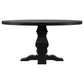 Florence Round 60-inch Pedestal Base Dining Table Black