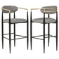 Tina Fabric Upholstered Bar Chair Grey (Set of 2)