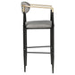 Tina Fabric Upholstered Bar Chair Grey (Set of 2)