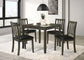 Parkwood 5-piece Square Dining Table Set Dark Ash Brown