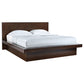 Jessica Wood Eastern King LED Panel Bed Cappuccino